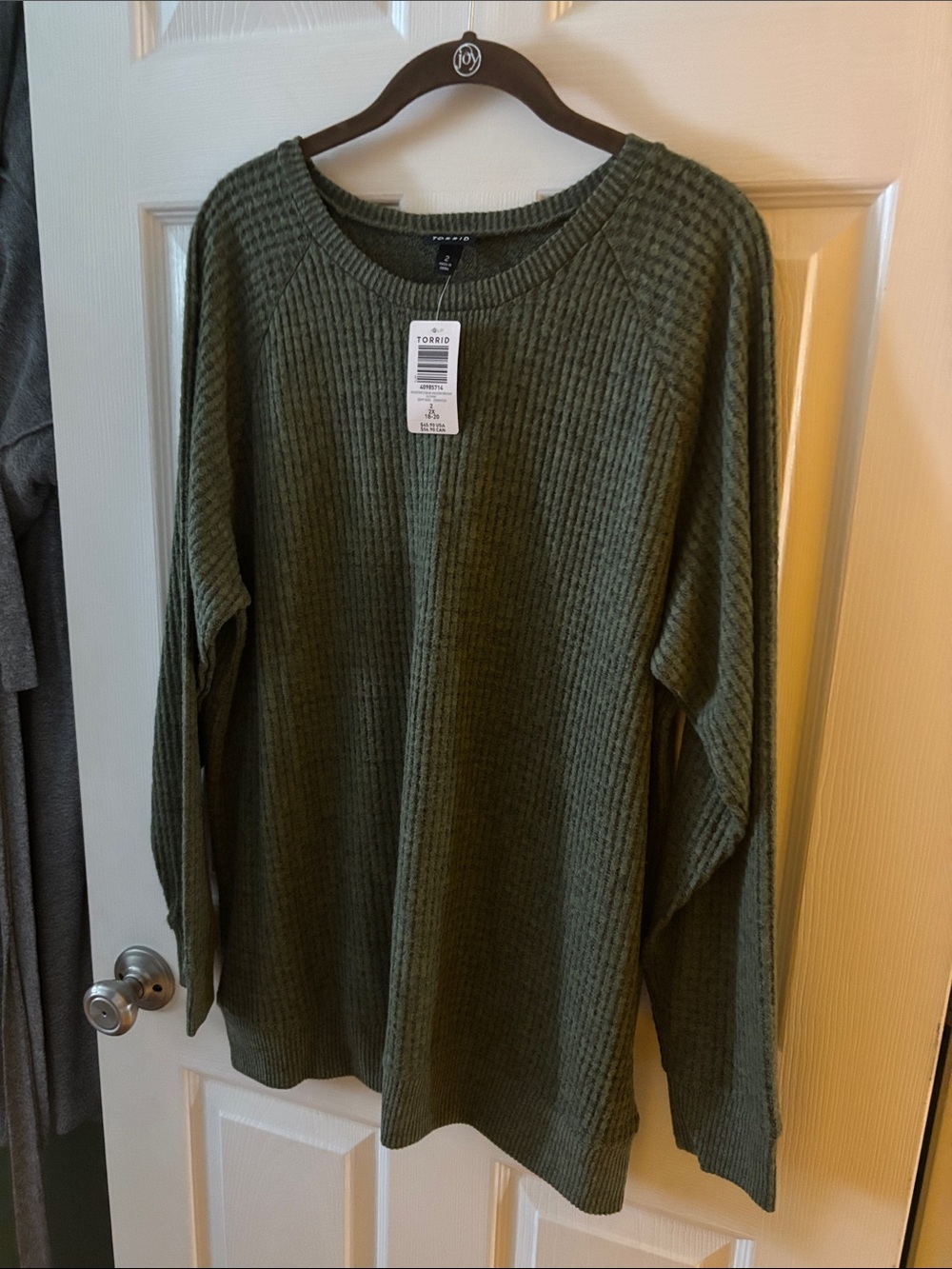 torrid Olive Green Ribbed Crewneck Sweater